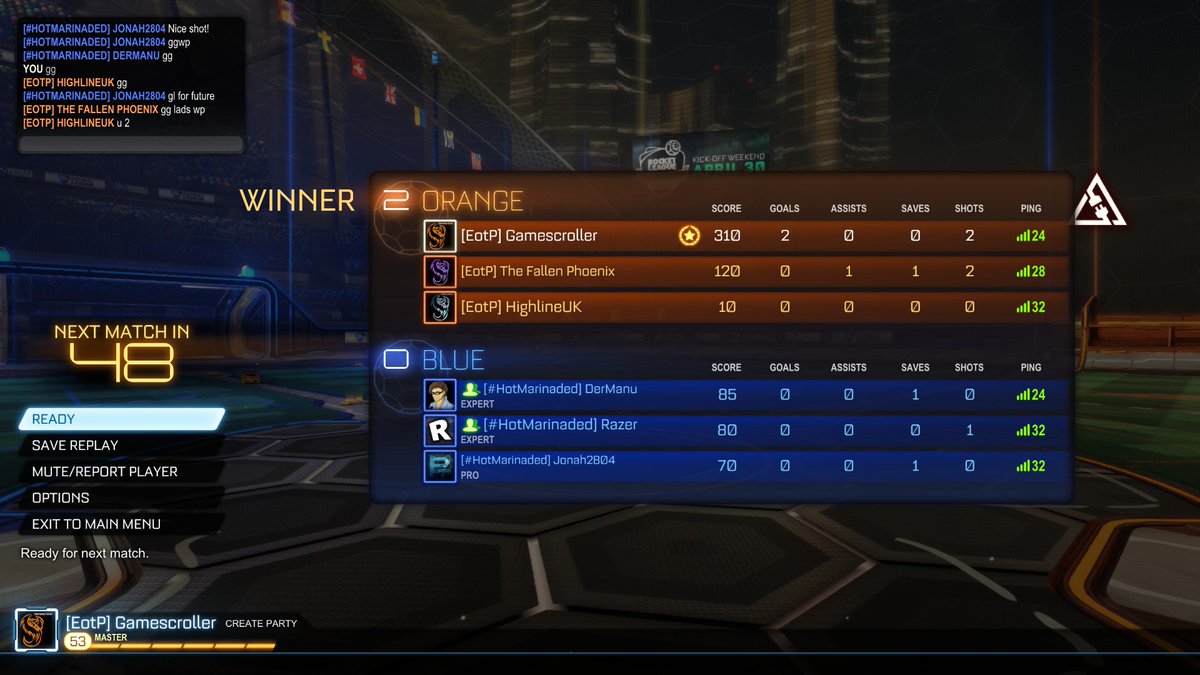 PhoenixStormRL's tweet photo. Loosers round 3 won! GG! ONWARDS TO LOOSERS ROUND 4! #RLCS https://t.co/R3dXnXUtR8