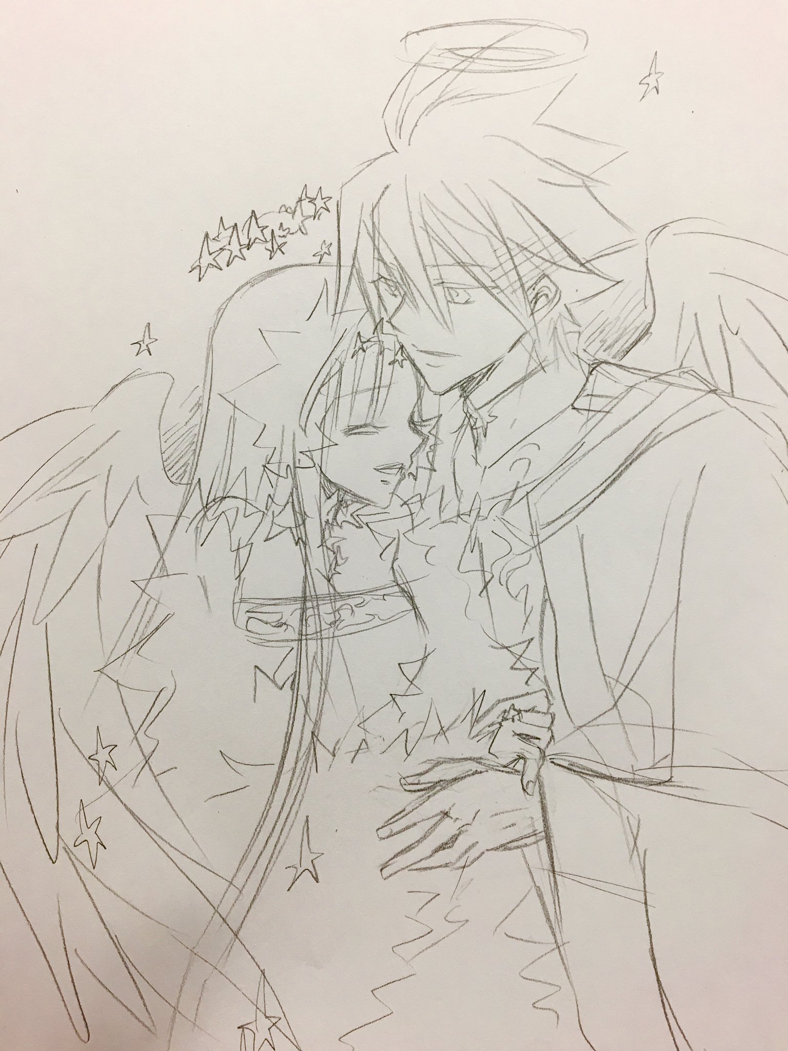 もりちかこ フクダツバキ ネームが進みいいので リク絵落書き 現在リク募集していません 星天使アミーと星天使補佐官ラミエル T Co Rkbpzmg1ks Twitter