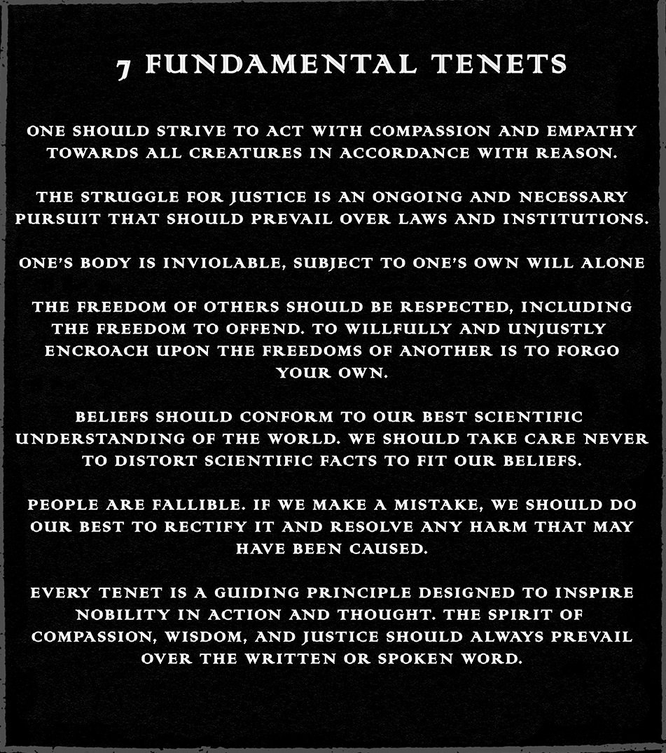 GregDraven's tweet photo. .@MeloSparrow @Speedcomesfirst @london24 I know right. Check out the #SevenTenets of Satanism. They're perfect. https://t.co/qpSrnSeEu4