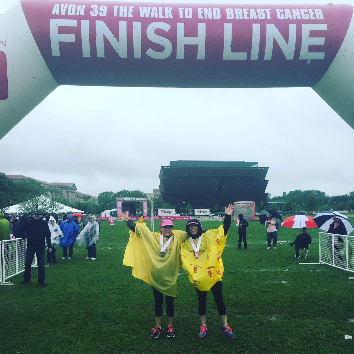 OfficeMack's tweet photo. The blisters and rain didn't slow us down. Jay Walkers strong @avon39walk #POWEROF39 https://t.co/3RXVmA4W8S
