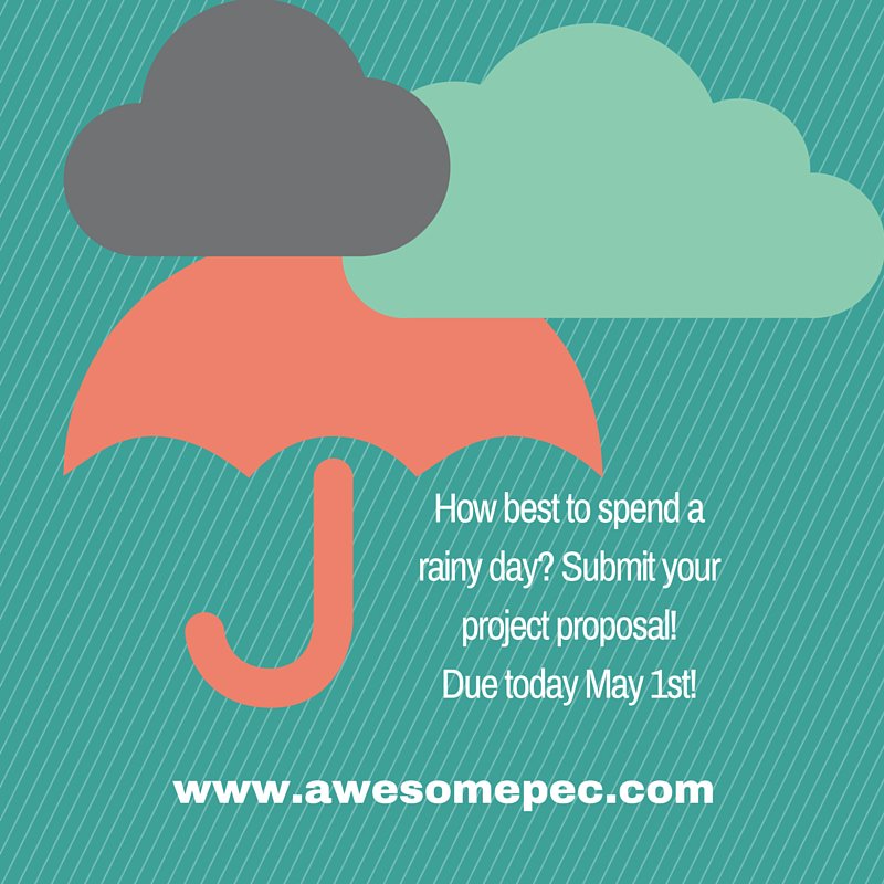 AwesomePEC's tweet photo. Reminder to #PEC residents! You have until midnight tonight to submit an awesome project that could be funded $1000! https://t.co/kCbKX8lWXP