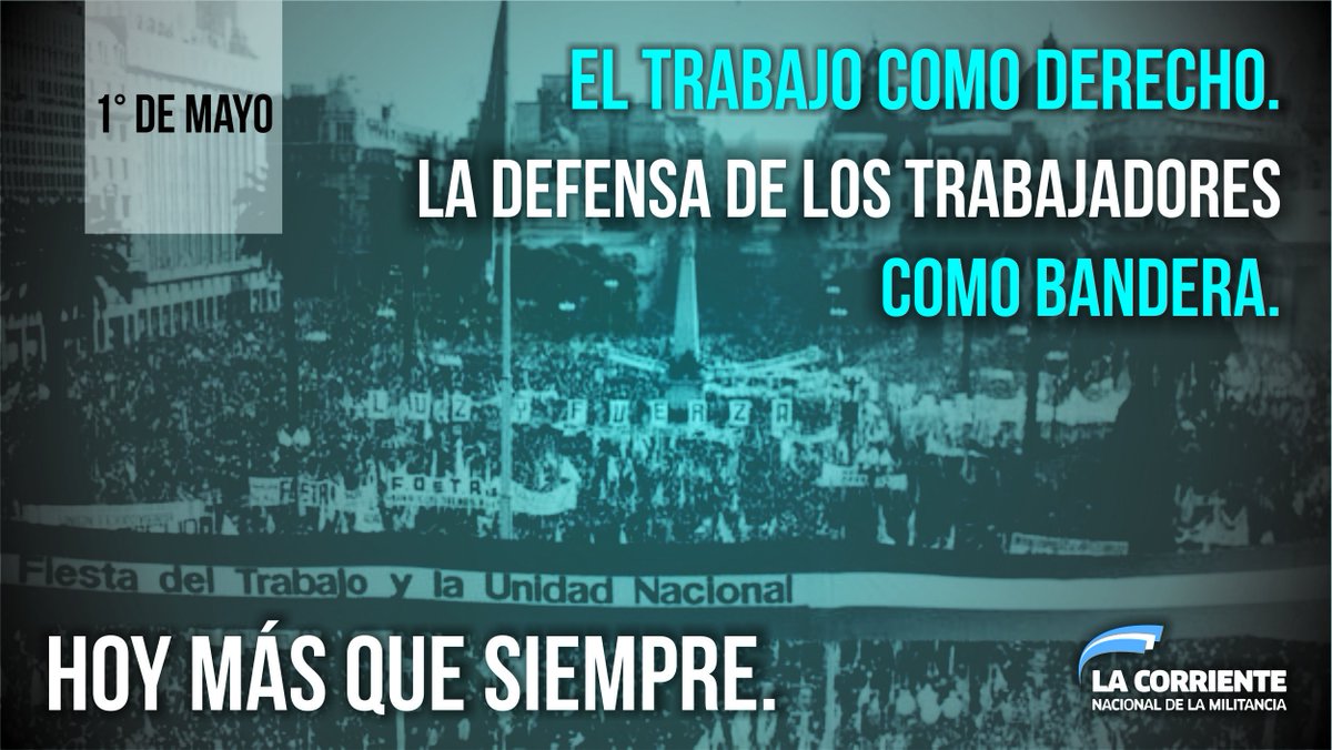 RossiAgustinOk's tweet photo. El trabajo como derecho. La defensa de los trabajadores como bandera #FelizDiaDelTrabajador https://t.co/l94de8sYxl