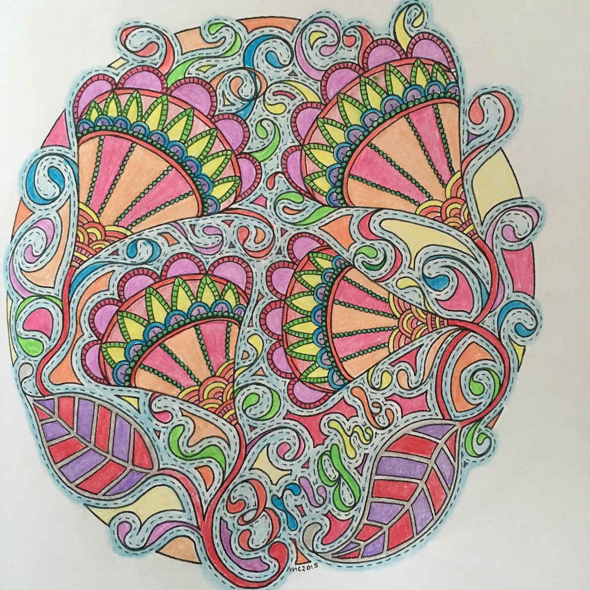 ColleenLloyd's tweet image. @ColoringAdult @meg_cowley #thecalmcolouringbook @WHSmith colouring pencils #stress relief #mentalhealthmatters