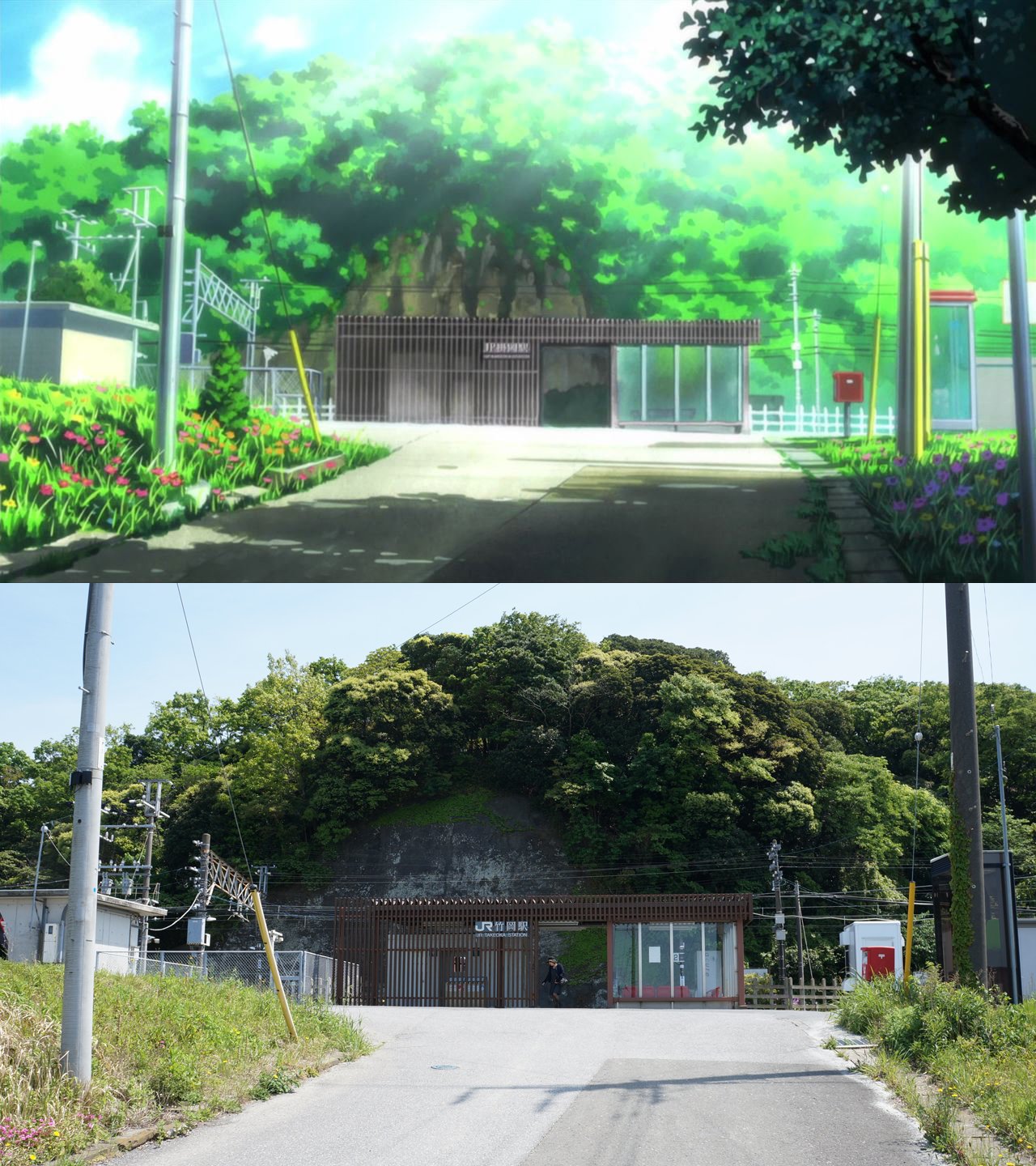 おかじま Auf Twitter くまみこ始まるまで昨日撮影しただがしかし聖地巡礼の比較画像を上げていきます 11話bパートの竹岡駅メインです おかじま Auf Twitter くまみこ始まるまで昨日撮影しただがしかし聖地巡礼の比較画像を上げていきます 11話bパートの竹岡駅メインです