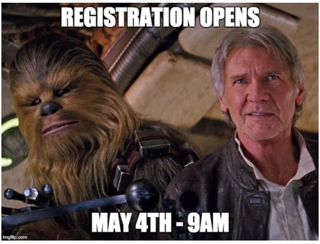 EdCampMaryland's tweet photo. Registration open May 4th. May the force be with you. #edcampmd #edcamps https://t.co/UxpyBtPtTN