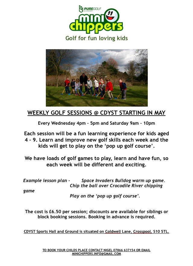 MiniChippers's tweet image. Free taster sessions on Wednesday 4th &amp;amp; 11th May and Saturday 7th &amp;amp; 14th May. Please prebook your child's place.