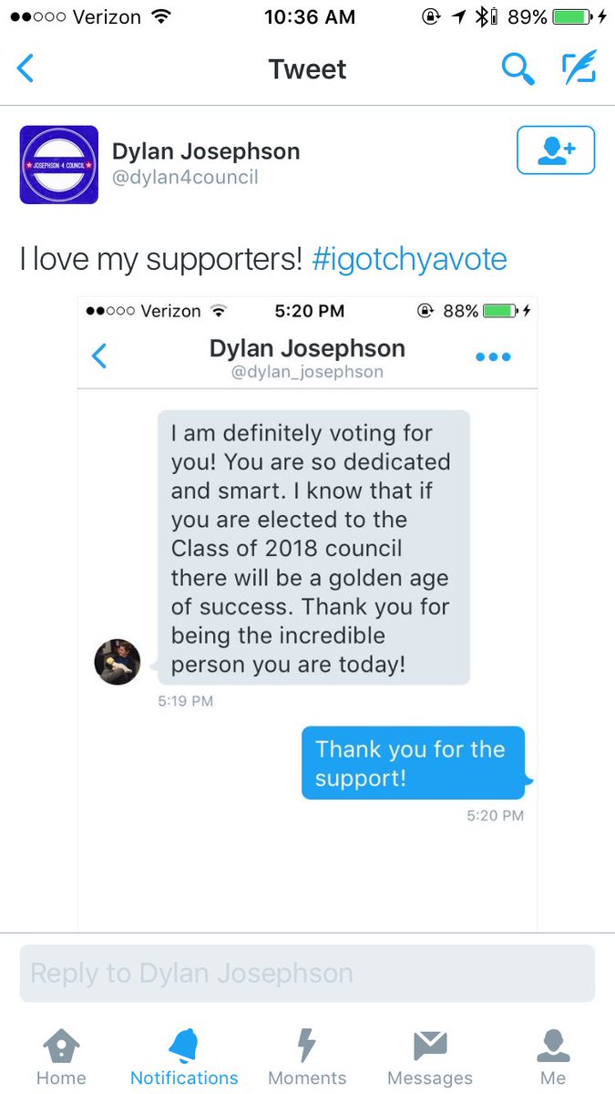ctemc2018's tweet photo. Breaking: Class of '18 Council candidate Dylan Josephson (GOP) promises "a golden age of success" in a recent tweet https://t.co/hHcRUWalyg