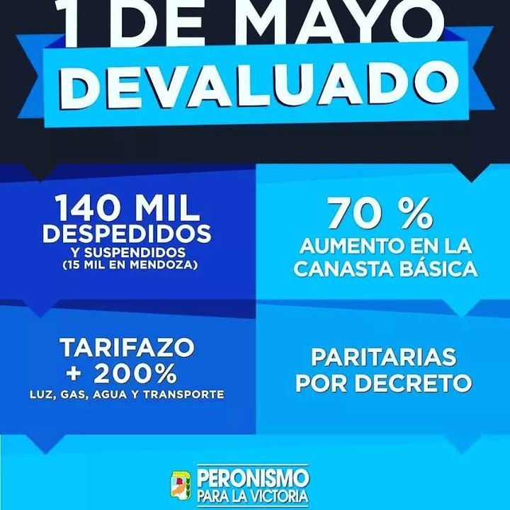 Desde_Honolulu's tweet photo. #1MDevaluado | Nada dignifica más la vida de un hombre que el trabajo. #NadaParaFestejar https://t.co/L28dhYEUzW
