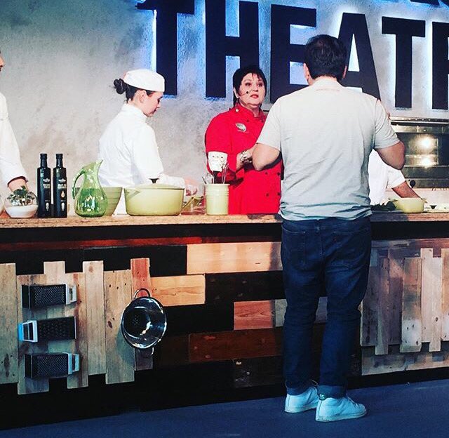 IanBredenkamp's tweet photo. Im face to face with sweetheart @JennyMorrisChef at #CheckersCheese @CheckersSA Theatre at @SACheeseFest @KFMza https://t.co/pL01gxoWOQ