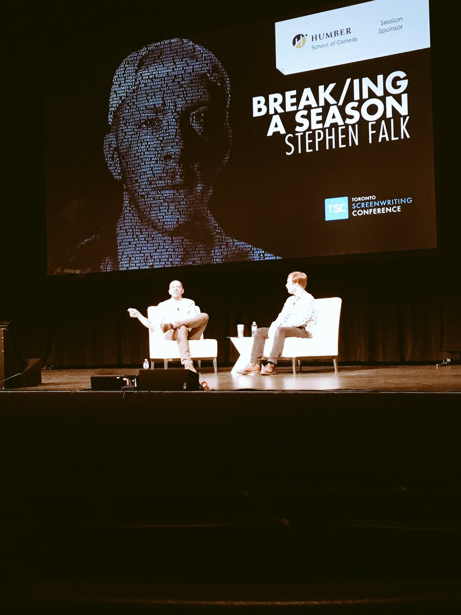 Michelle_Rub_'s tweet photo. What a funny way to start the second day of @TorScreenConf . @stephenfalk is hilarious and insightful #TSCwrites https://t.co/dJeTJktrdJ