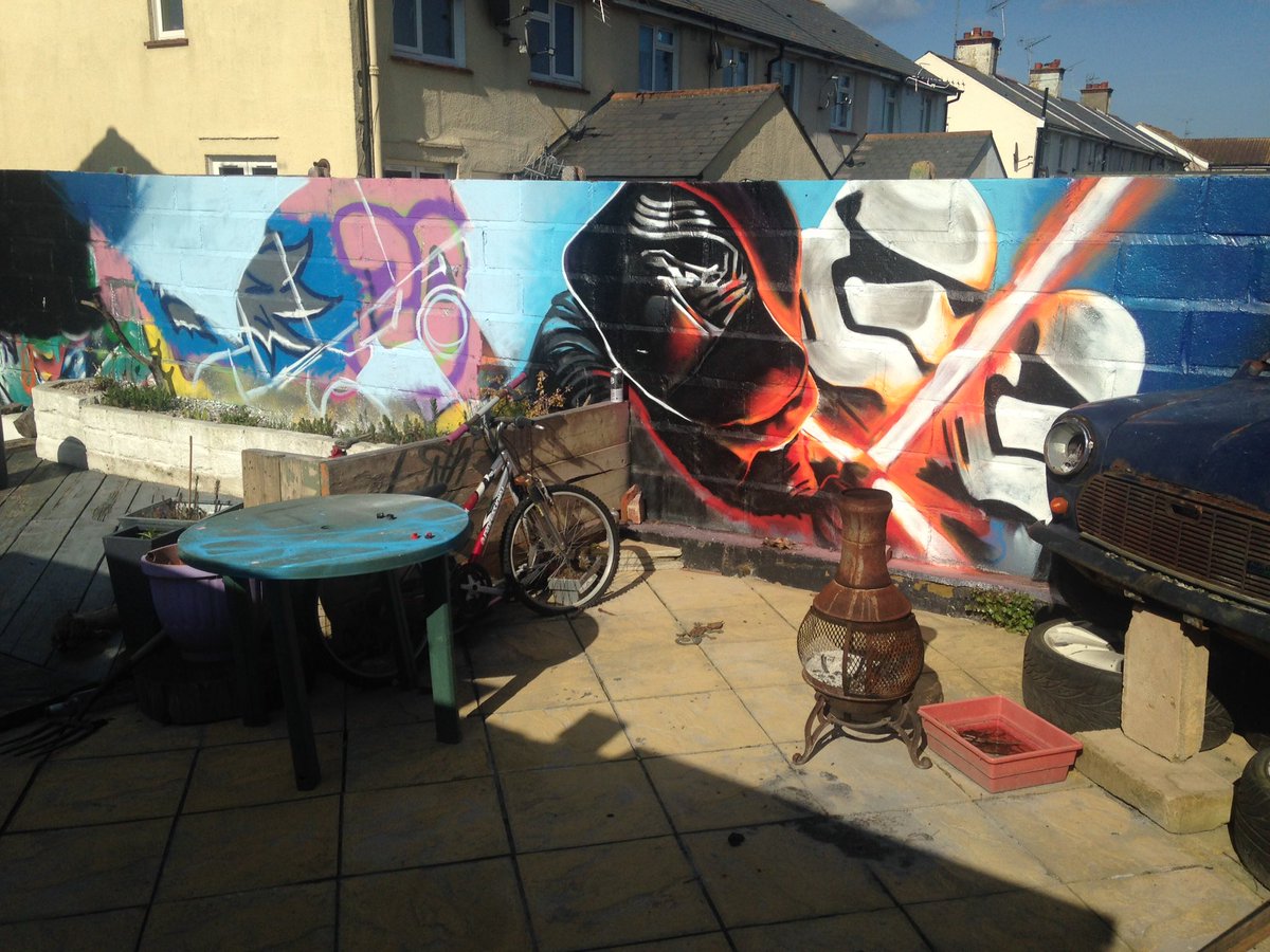 darkdayze13's tweet photo. Started my bk garden wall, but run outta paint!! #starwars #kyloren https://t.co/raOaaeERiM