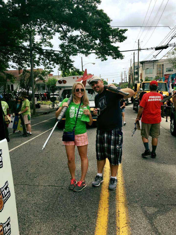 Wanderingline's tweet photo. Krewe of #DonaldThePlumber &amp; our dart league marching in yesterday's @InmanParkFest Parade! #FAFATL #FindDonald https://t.co/vUSkF25Yyy