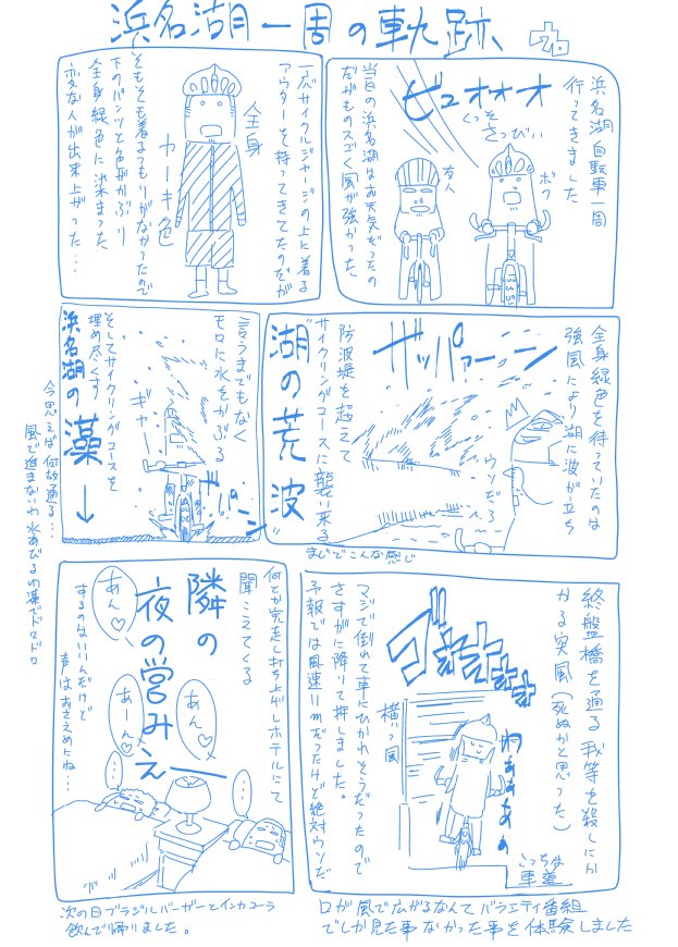 浜名湖を自転車で一周してきたマンガ 