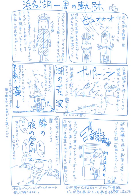 浜名湖を自転車で一周してきたマンガ 