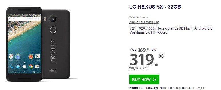 techbuzzinfo's tweet image. Pick up the Nexus 5X 32GB for €319 at @komplettie #Nexus #BargainTech techbuzzireland.com/2016/05/01/pic…