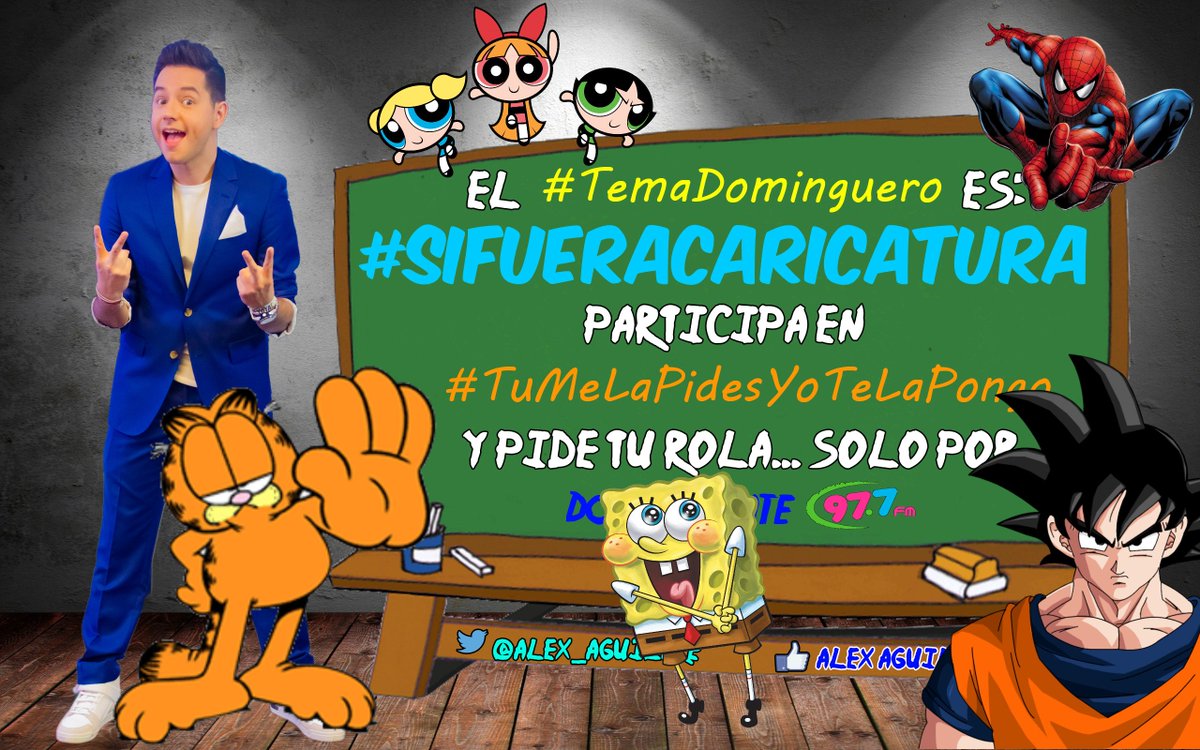 ¡Llama, participa en el #TemaDominguero y pide tu canción en #Domingueate977 con <a href="/alex_aguilare/">Alex Aguilar</a>! 

#Soy977