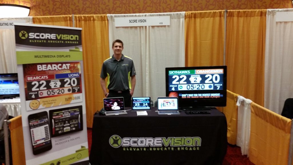 GetScoreVision's tweet photo. Visit ScoreVision at IADA conference in Illinois today in Booth 460. Come see our a digital scoreboards. https://t.co/dgFNsQrgom