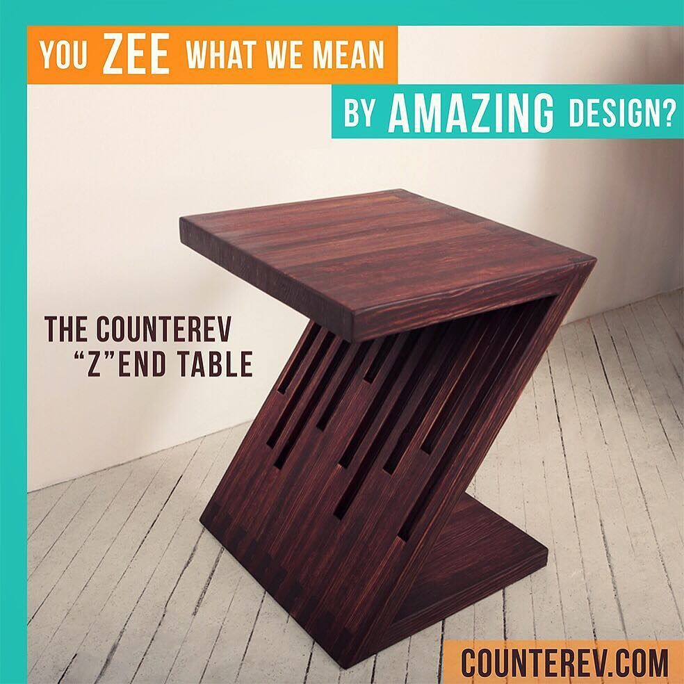 CounterEv's tweet photo. Looking for a #cool and #original end table? Look no further. This is the #counterev 'z' e… https://t.co/q4GXTgjZIw https://t.co/0QbxjnhPmO