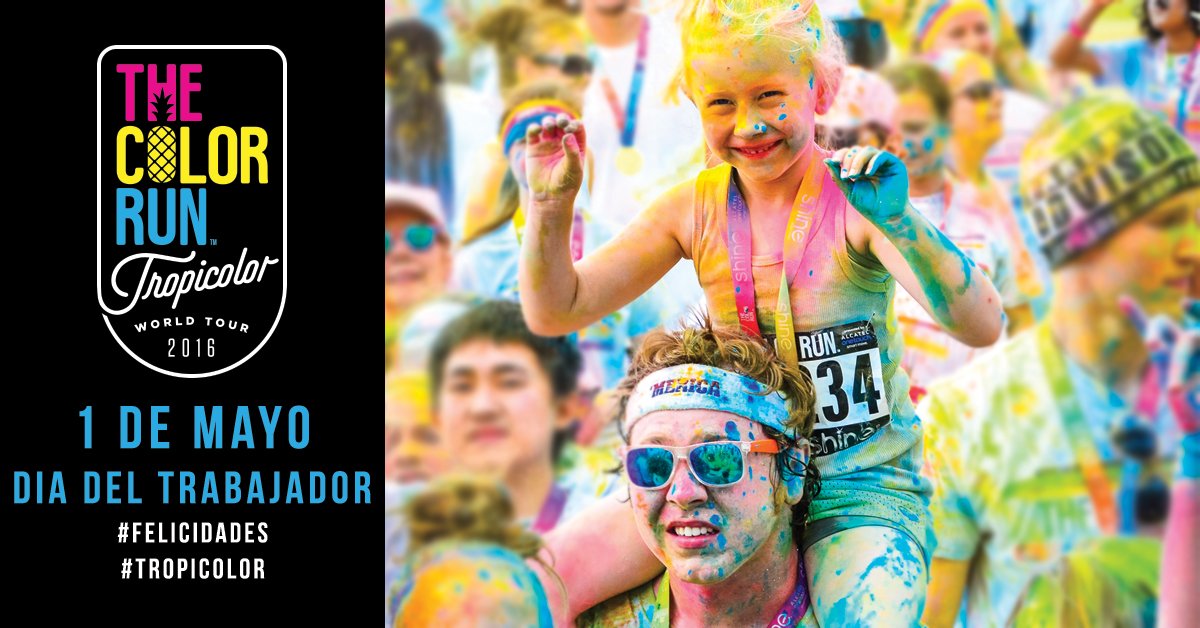 TheColorRunPty's tweet photo. Felicidades a todos los trabajadores que con su esfuerzo y dedicación hacen una mejor nación. #thecolorrun https://t.co/q6Z76E9yjp