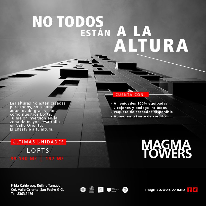 ¡Llámanos, agenda tu cita y descubre los beneficios de vivir en #MagmaTowers! >> 81007240