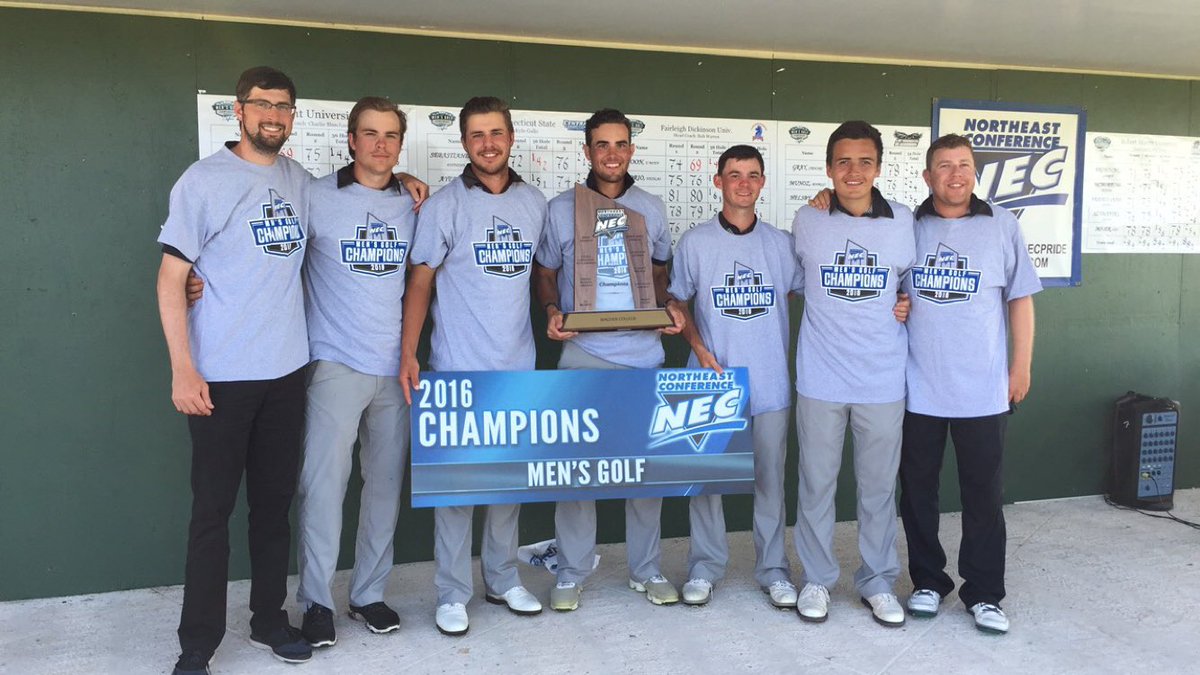 necmgolf's tweet photo. Your 2016 #necmgolf champions! @Wagner_Golf 🏆⛳️ https://t.co/oFFObI3j9X