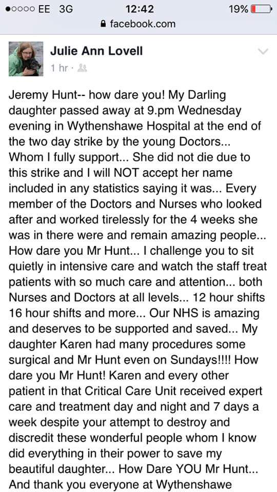 Dunnage57's tweet photo. Plz RT Thank you so much for sharing this Julie Ann Lovell @TheBMA @NHAparty @BathTradeUnions @Bath_Doctors https://t.co/osL1xMBLRo