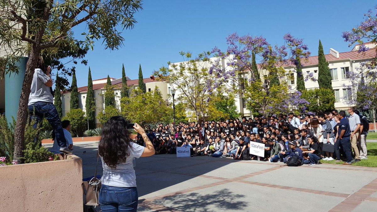 UCLADataFest's tweet photo. Turns out, taking a group picture with 260 people isn't exactly the easiest ... #UCLAdatafest https://t.co/e07pRvBNQD