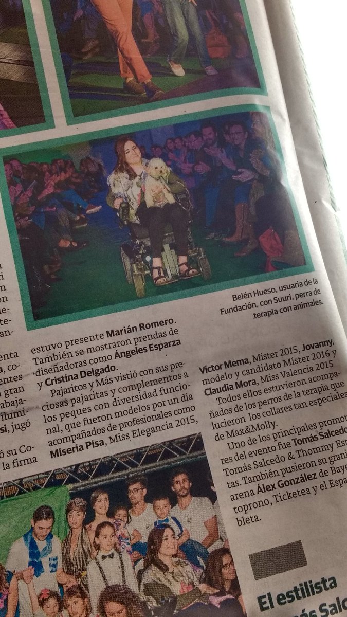 belen_hueso's tweet photo. En @lasprovincias de hoy domingo dedican a @FundAcavall y #AcavallFashionDay 😍😍
Suuri y servidora tb salimos👏 https://t.co/7F1mOM085c