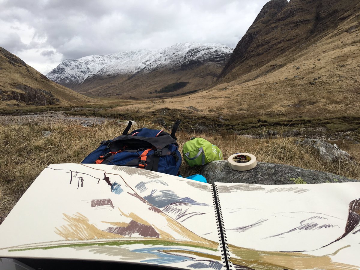 walkingportrait's tweet photo. @UnisonColour Cracking 'day at the office' in Glen Etive on Friday with my UNISON PASTELS #brrr #sixlayers https://t.co/XAlNwGeZaB