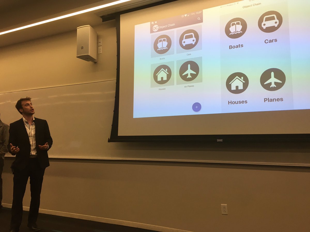 Now presenting at the #Consensus2016 Hackathon: Objectchain, a bitcoin-enabled register of physical goods