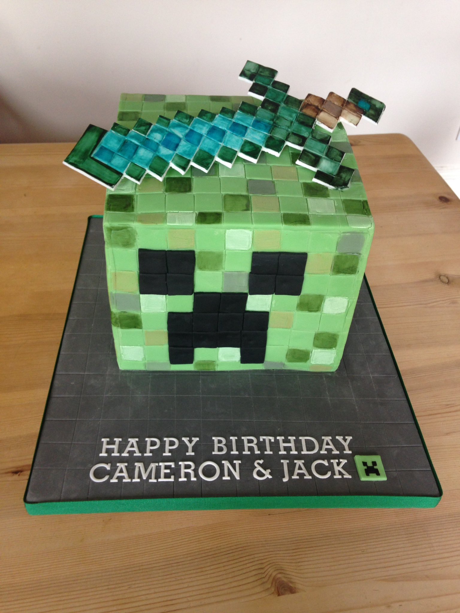 Papercraft Cake Creeper Minecraft Cake Creeper, Minecraft