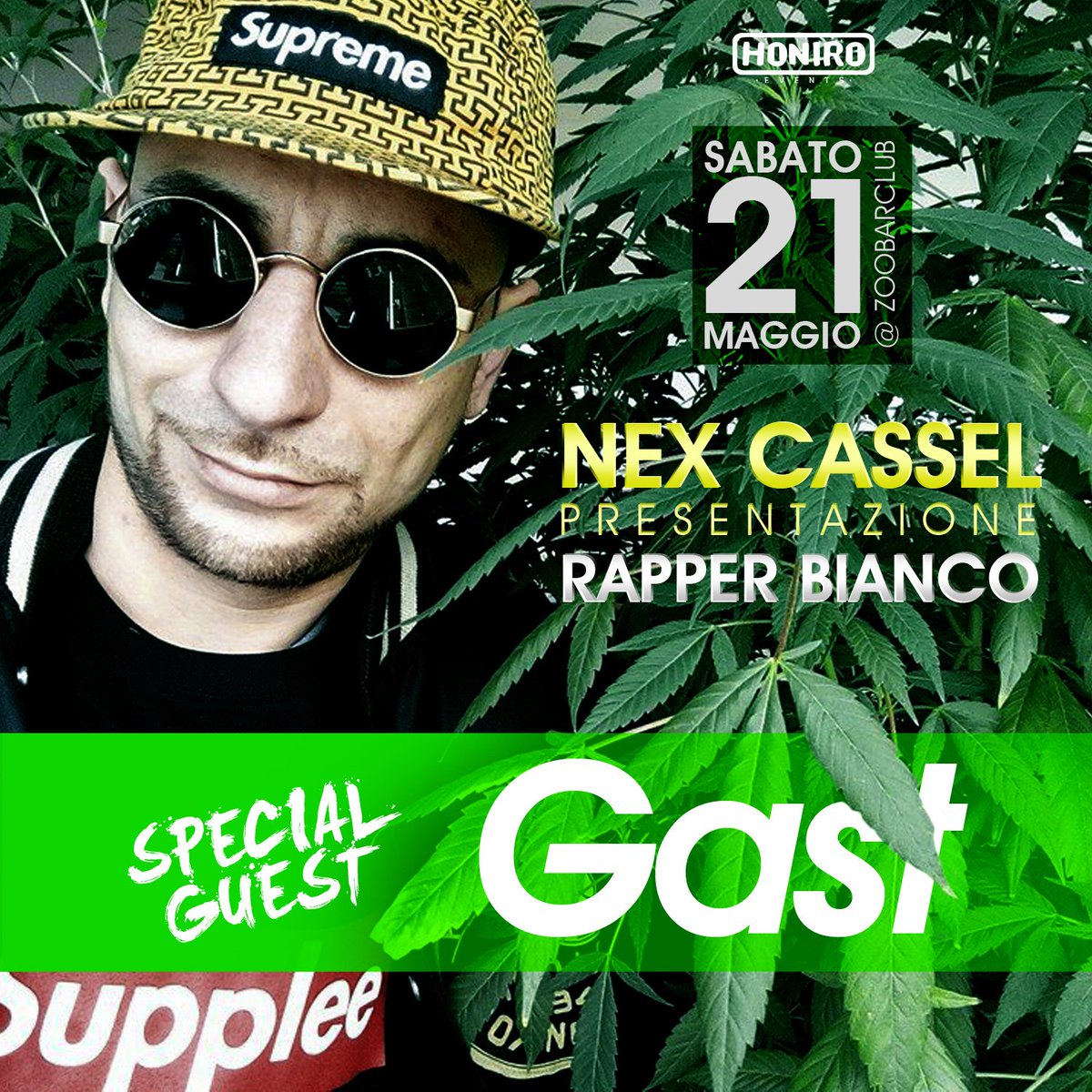 JamesHoniro's tweet photo. @gast_rm sarà ospite di @NEXCASSEL x il live di presentazione di #RapperBianco a Roma il 21 Maggio. #HoniroNight https://t.co/ZcUqMXRXtQ