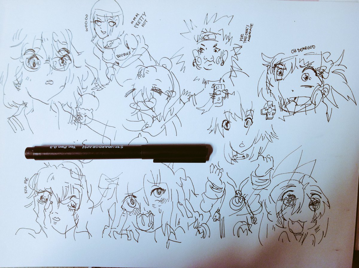 tried out the blind drawing challenge while watching @akidearest i've created monsters