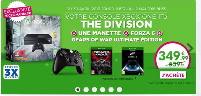 Pour ceux qui ont rat&eacute; le mois dernier le bon plan sur la xBox One, Micromania remet ca, jusqu&rsquo;a demain<a href="/tag/sex"class="tags"><span>#sex</span></a><a href="/tag/nude"class="tags"><span>#nude</span></a><a href="/tag/lesbian"class="tags"><span>#lesbian</span></a><a href="/tag/myass"class="tags"><span>#myass</span></a>