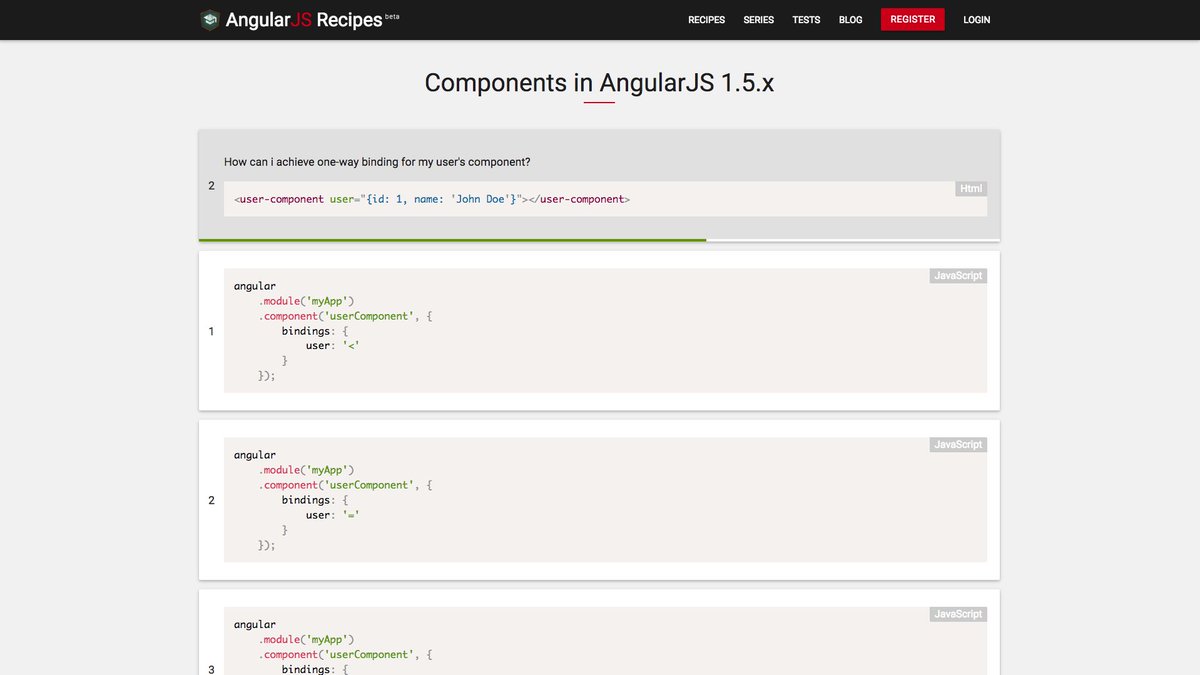 angular_recipes's tweet image. How strong #AngularJS 1.5.x developer you are then? Take the test!!! goo.gl/9ruzhc