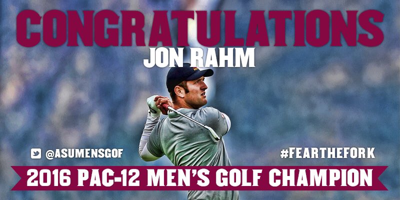 TheSunDevils's tweet photo. Jon Rahm is the #Pac12MGolf Individual CHAMPION! Congratulations, @littleJRmaza! https://t.co/diKrfMrysz