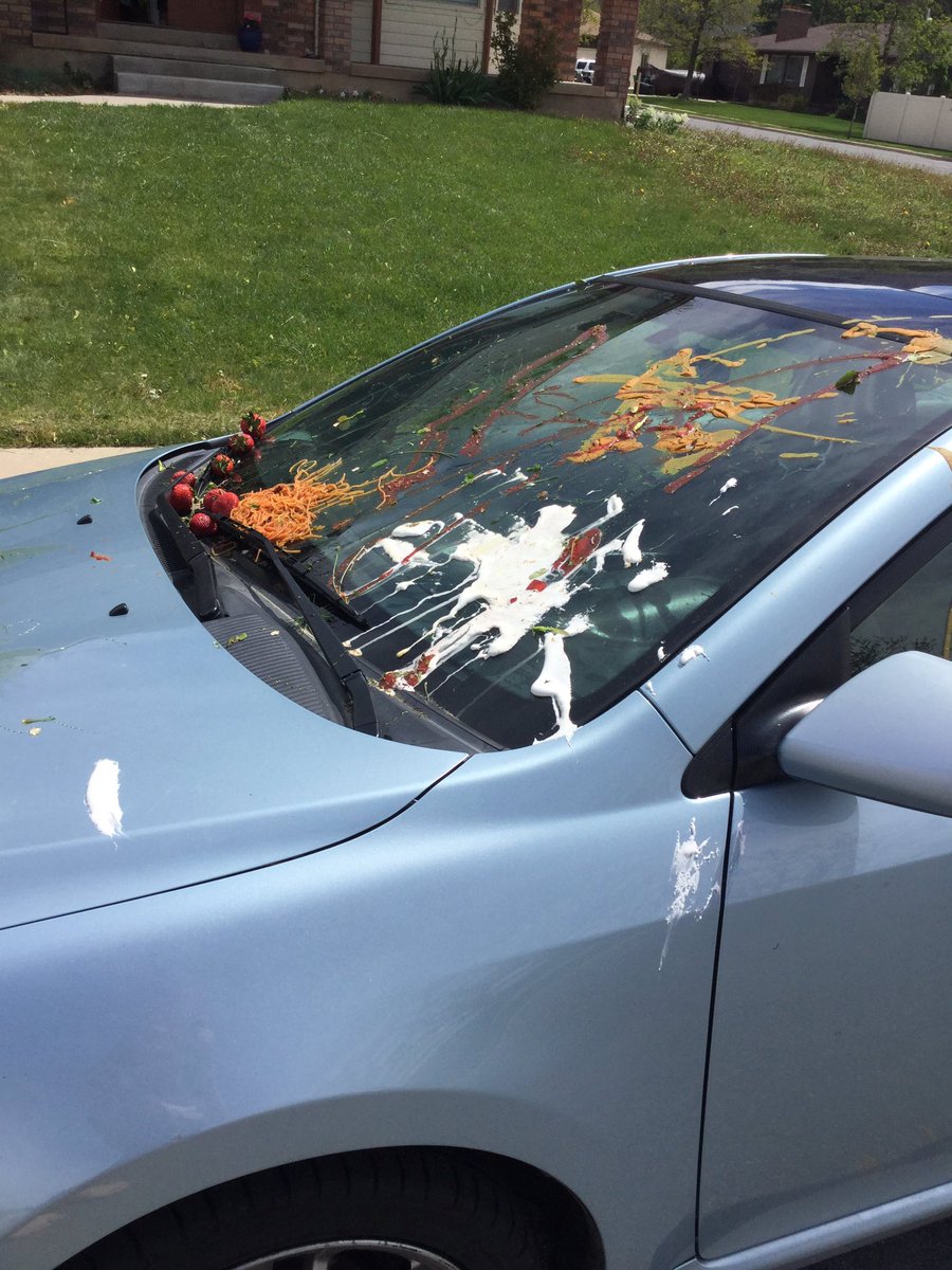 There are starving kids in Africa and someone has the audacity to cover my car in all this shiz? Breaks my heart 😢