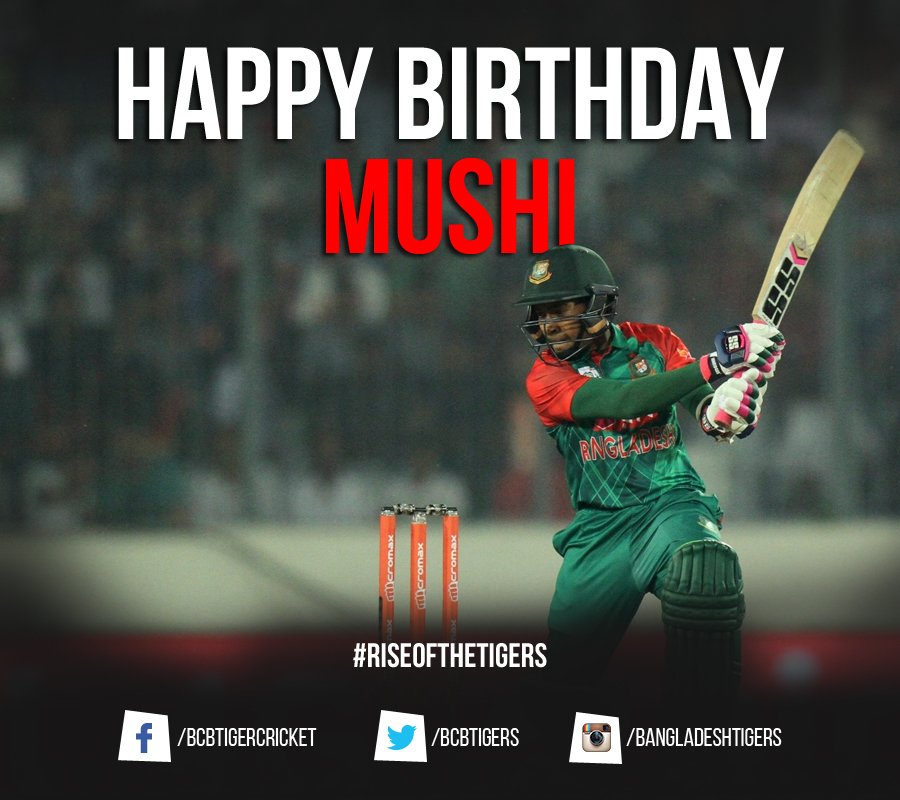 BCBtigers's tweet photo. Happy Birthday to Bangladesh's Test Skipper and one of the finest batsmen of the Nation, @mushfiqur15. #MrDependable https://t.co/9roM04ekjS
