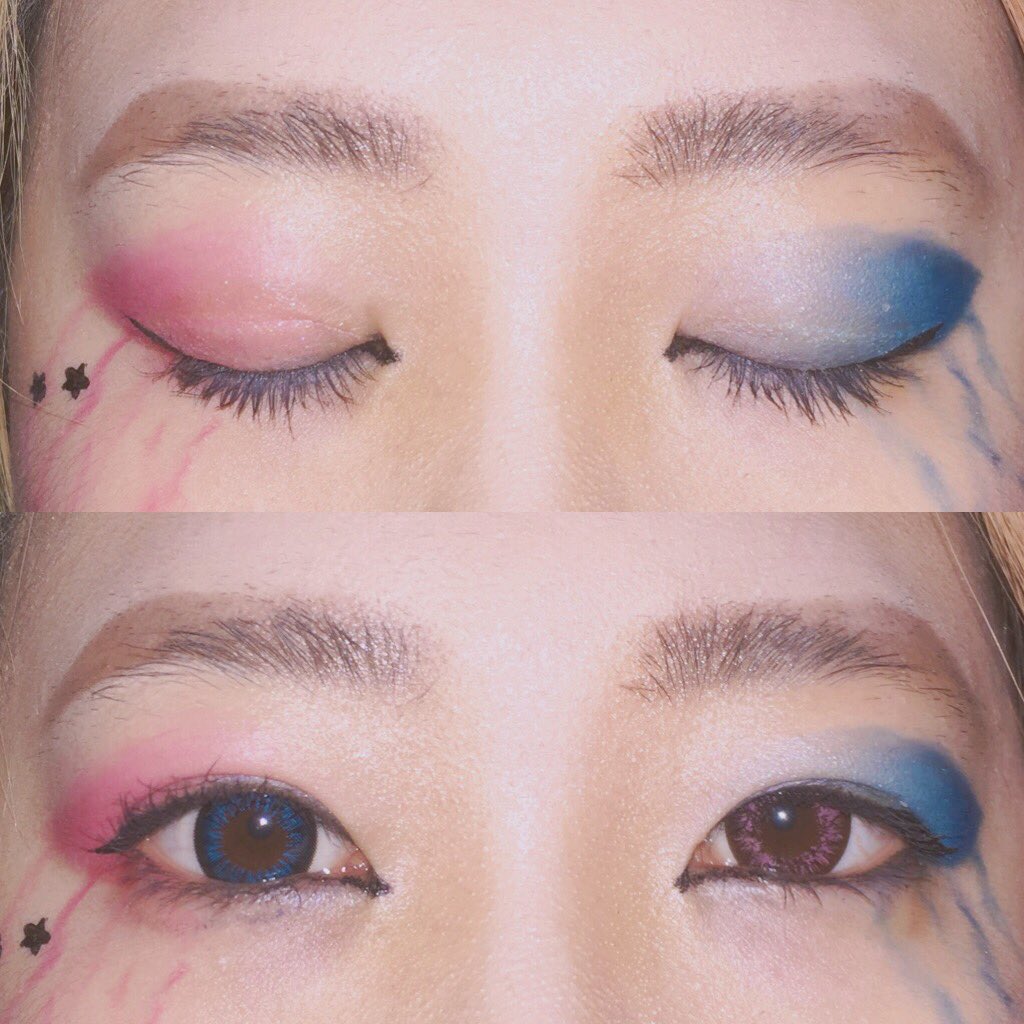 ___Latte____'s tweet photo. 오랜만에 삘받아서 #할리퀸 #할리퀸메이크업 #메이크업 https://t.co/FC7wRzBKFg