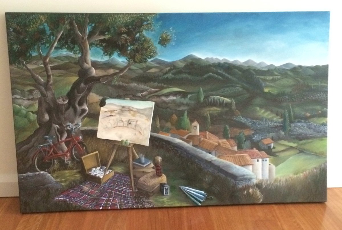 brittsart's tweet photo. This one's a little close to my heart, my #hsc2015 art major work. "Loyd's Giornata" inspired by my trip to Italy. https://t.co/oVCL3vSQYt