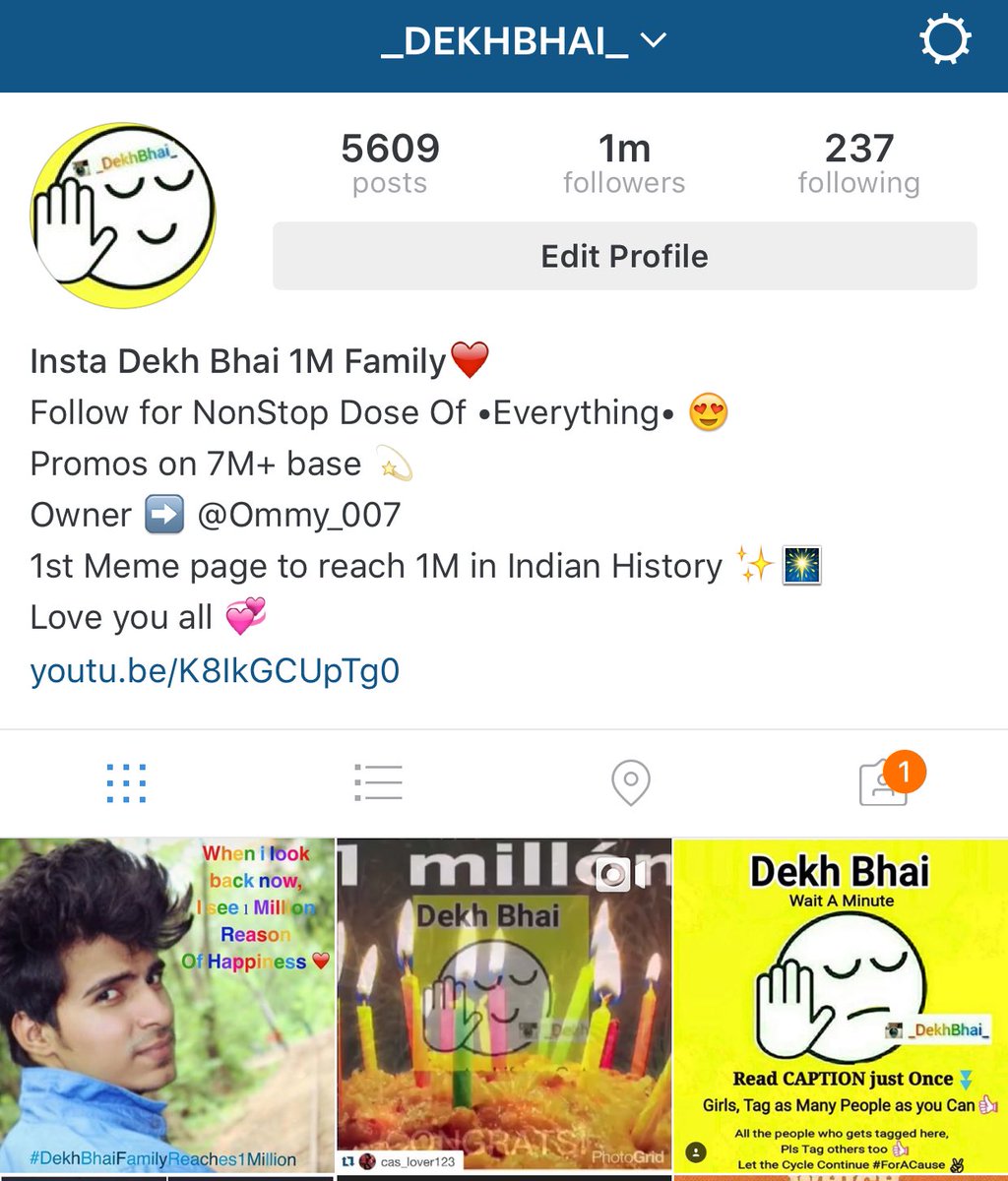 Last night ❤️
Well this is #JustTheSTART💫
Glad to have #1Million people in #DekhBhaiFamily 💞
#YouGuysAreMyTreasure 😘