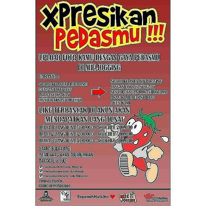 Ikuti photo contest expresikan pedasmu!mnangkan uang tunai&amp;voucher gratis guys!Tnggu apalagi yuk buruan ikut guys😊