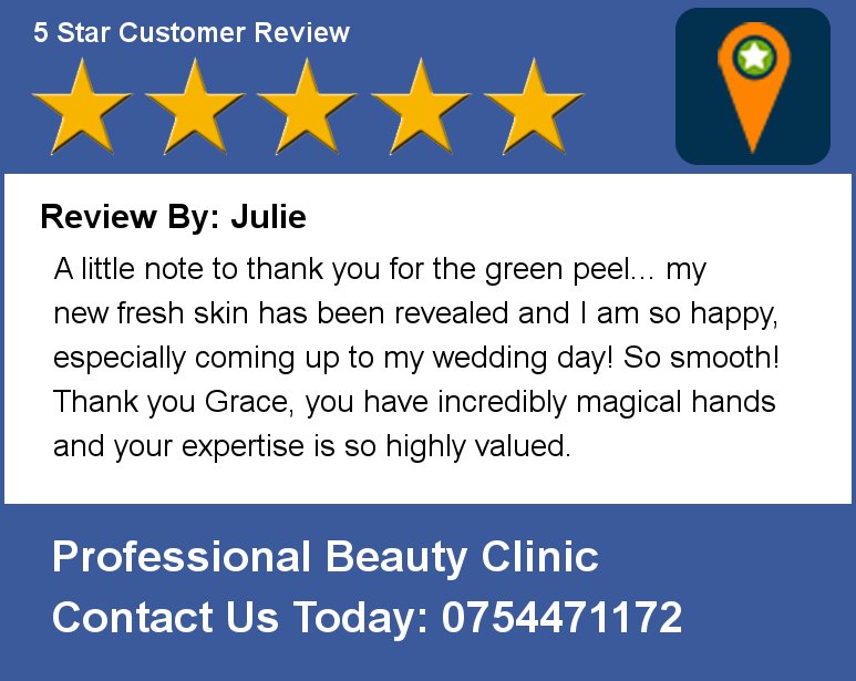 Review By: Julie A little note to thank you for the green peel... my new fresh skin has been revealed and I am so ha