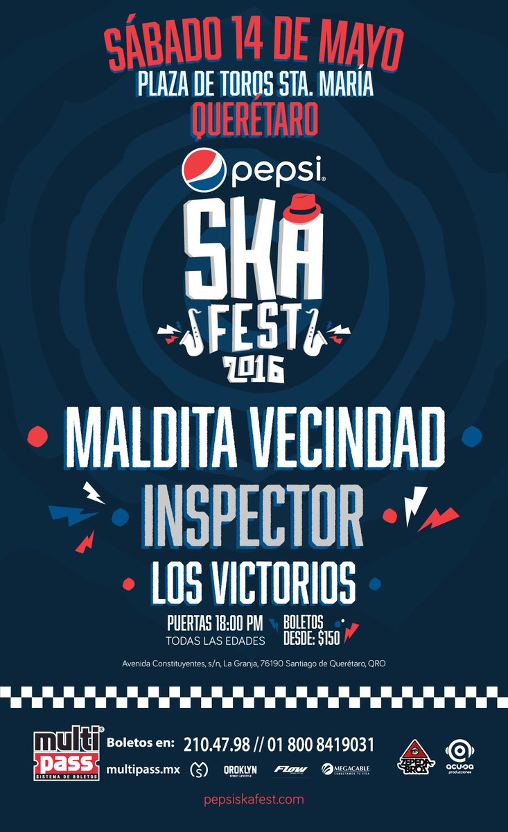 SkaWarsFest's tweet photo. QUERETARO recibe la exitosa franquicia @PepsiSkaFest  la oleada de Ska llega a la provincia mexicana !! https://t.co/vzHlFHZEhw