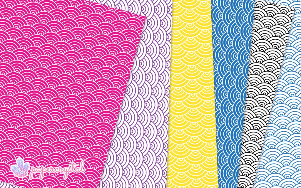 papercrystal's tweet photo. Japanese Seigaiha Pattern – Printable Origami Paper https://t.co/AqBpuNopwL https://t.co/xNkLgz70nA