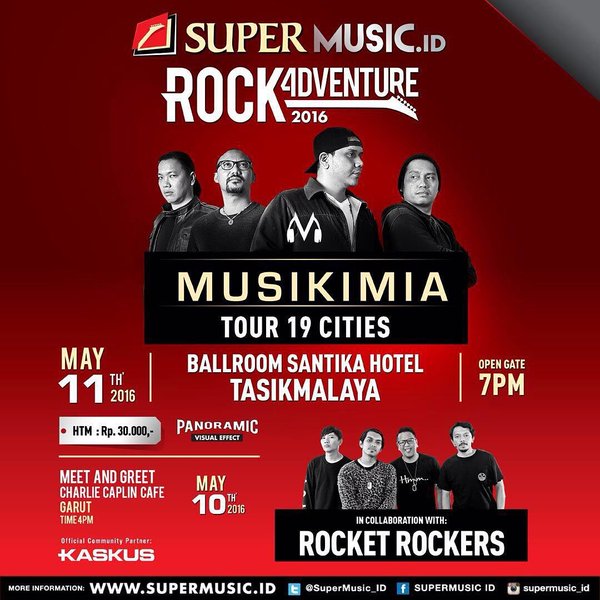 #SobatPadi Garut! Merapat besok bersenyawa bersama Rocket Rockfriends di Charlie Caplin Cafe #RockAdventure2016