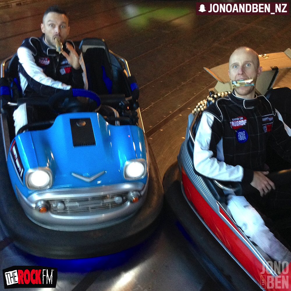 JonoAndBen's tweet image. Wouldn't have made it 6 hours, let alone 30 hours without our mates from #Tasti. Yum dinner. #30HourBumperCarRecord