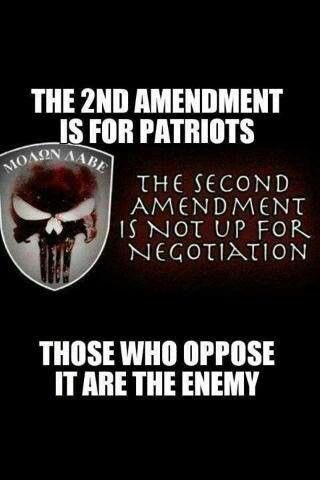 My #2A right is not up for negotiation
Those who wish to oppose the #2A are what we call ENEMIES 
#LockNLoad