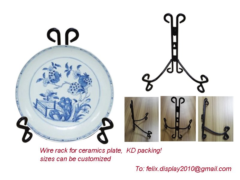 Felix_display's tweet image. Wire rack for ceramics plats.black powder coated wire. KD packing