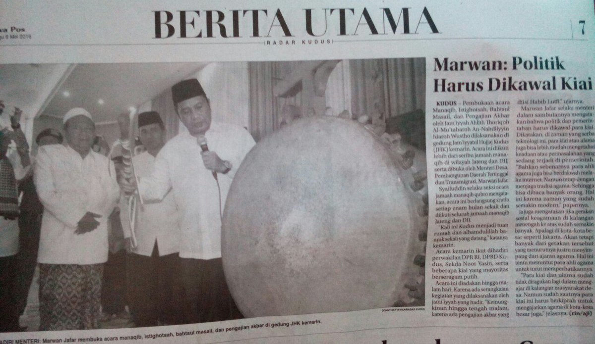 Politik harus dikawal Kiai <a href="/ogysugiyono/">Ogy Sugiyono</a> @BeritaPKBJateng @BeritaPKB <a href="/marwan_jafar/">Marwan Jafar</a> .